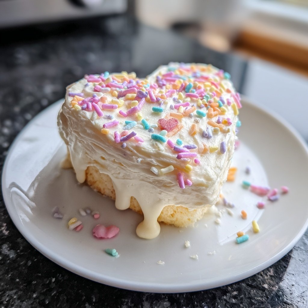 Mini Heart Cake with Lemon Frosting