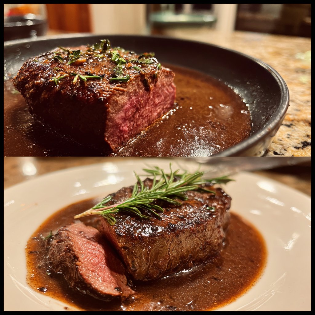 Romantic Filet Mignon with Red Wine Sauce