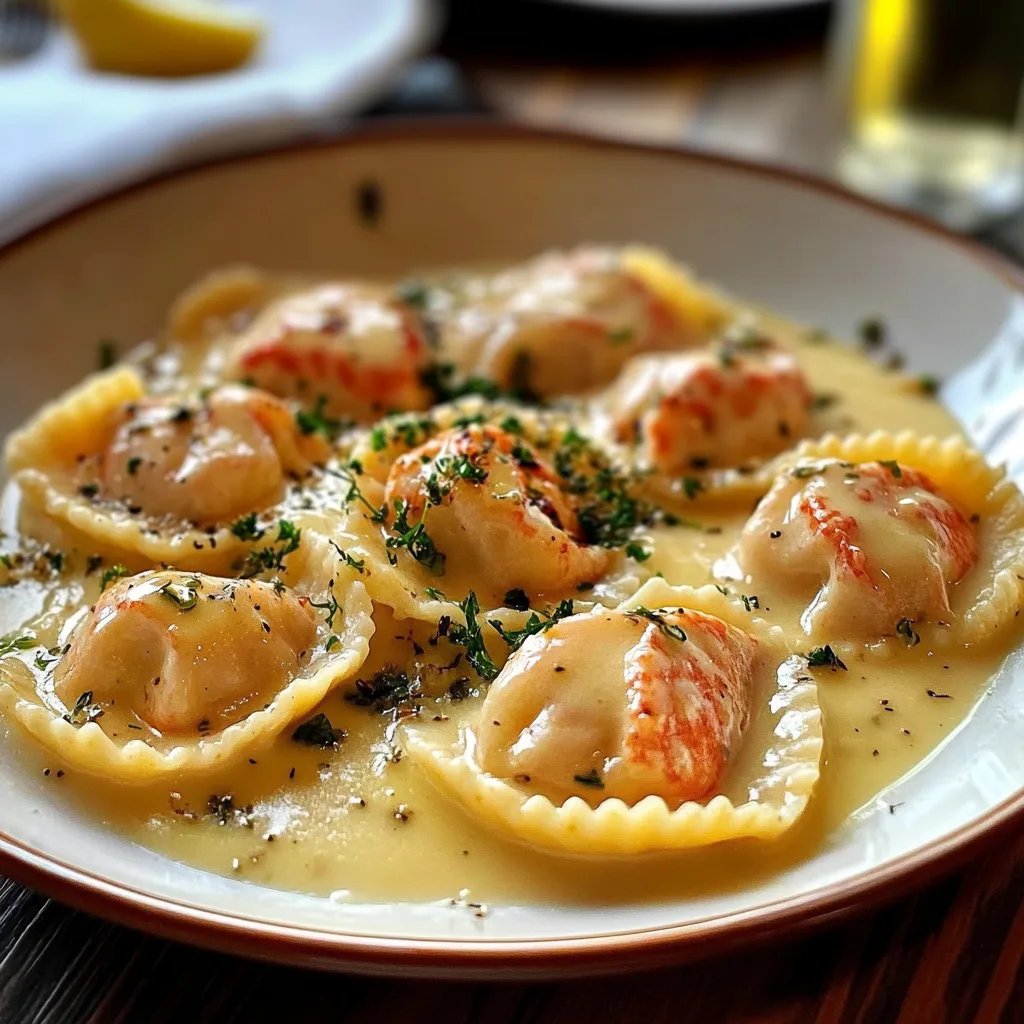 Lobster Ravioli in Lemon Butter Sauce