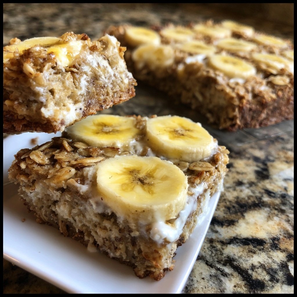Banana Oat Yogurt Squares