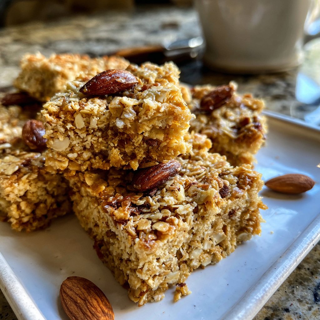 Vanilla Almond Oat Breakfast Squares