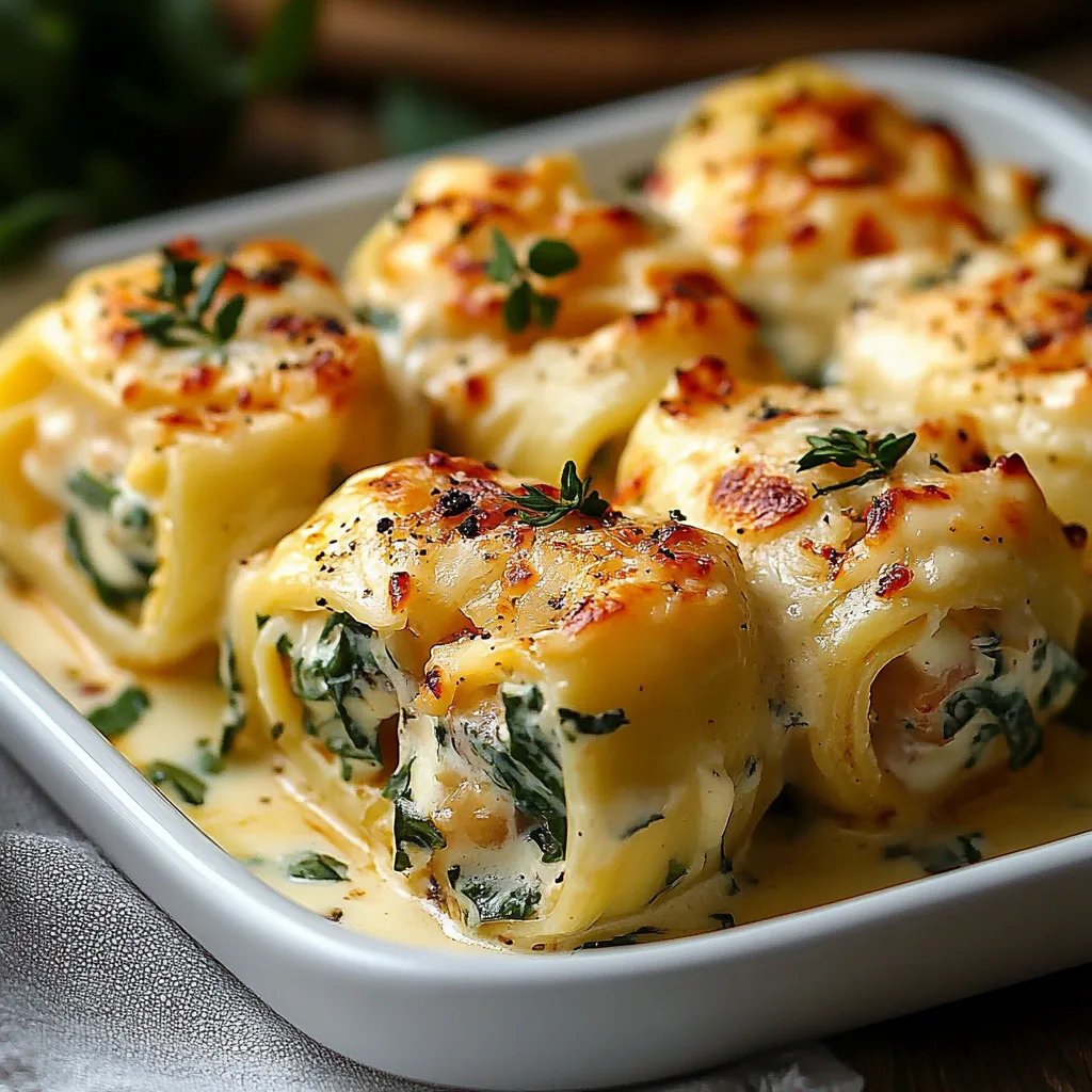 Spinach Stuffed Pasta Rolls