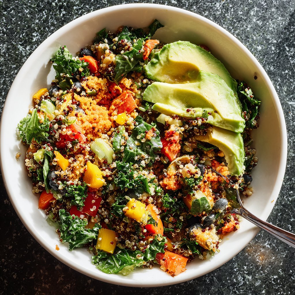 Healthy Lunch Grain Bowl with Veggies