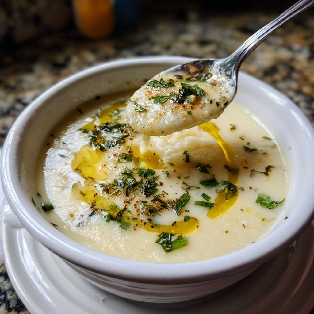 Creamy Lemon White Bean Soup Bowl