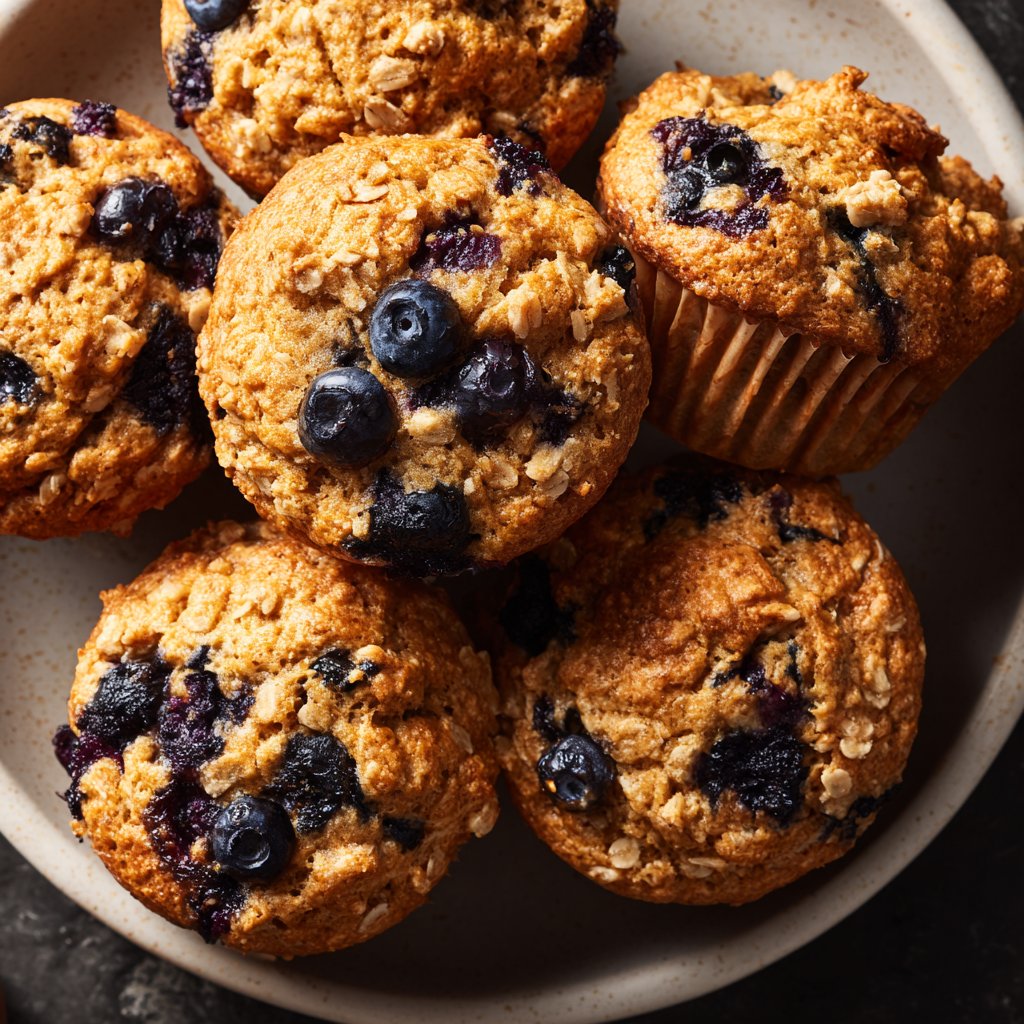 Healthy Blueberry Oat Muffins