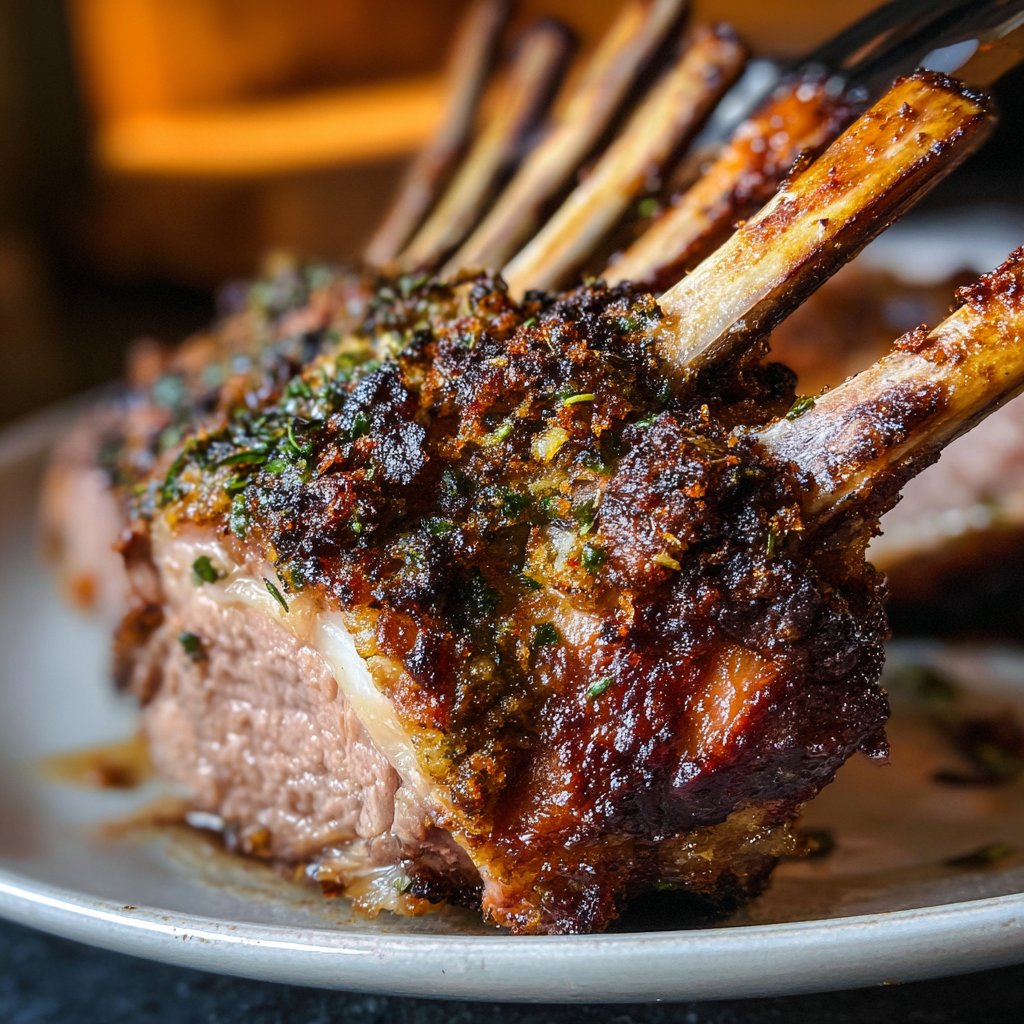 Lamb Rack with Mint Pistachio Crust