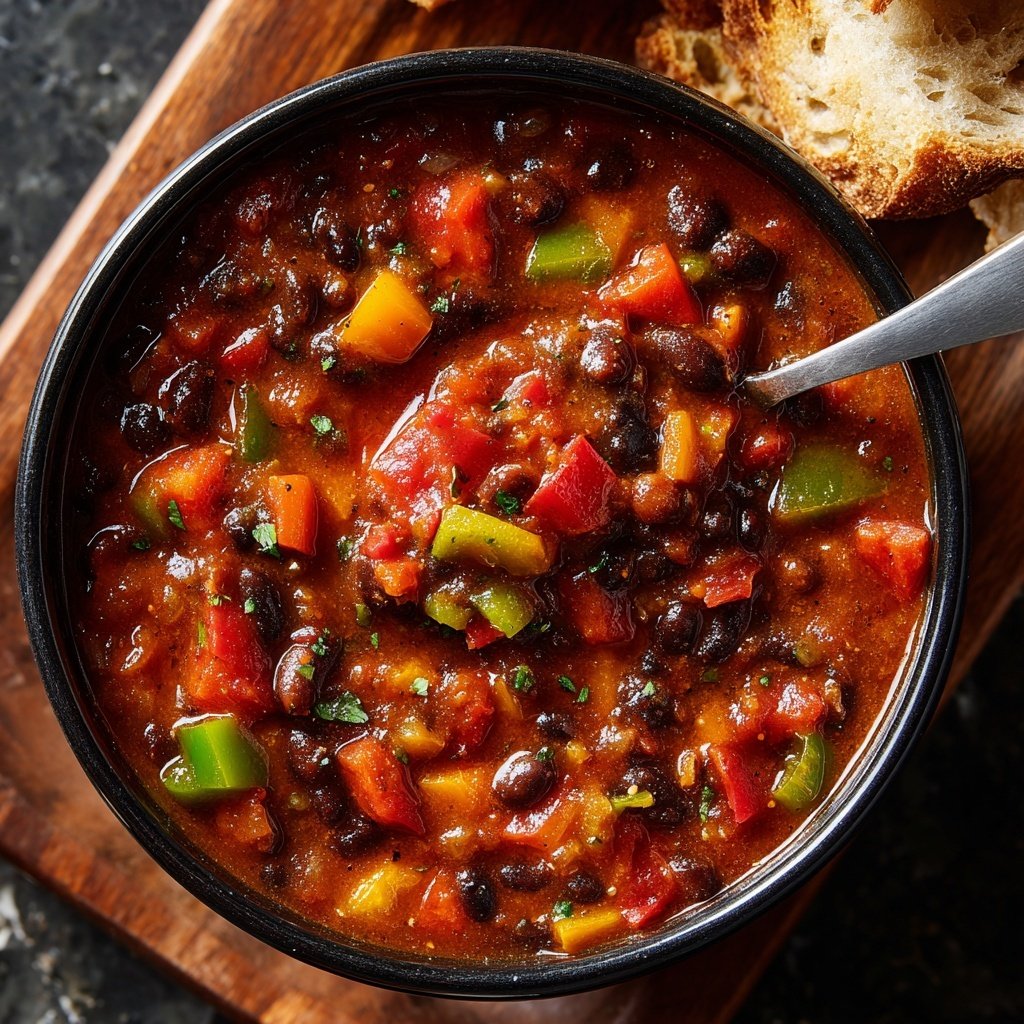 Healthy Crockpot Black Bean Chili