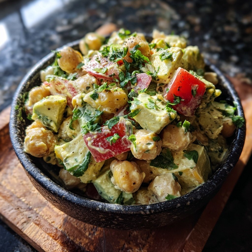 Healthy & Light Avocado Chickpea Salad