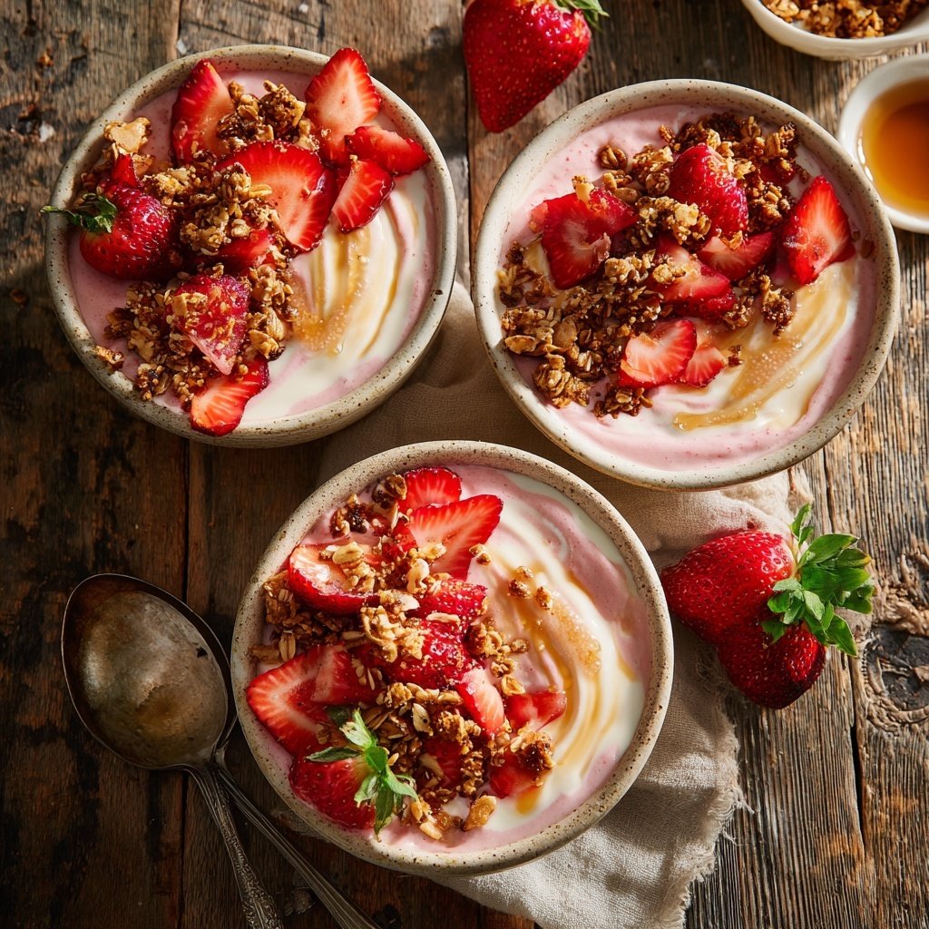 Fresh Strawberry Protein Bowls