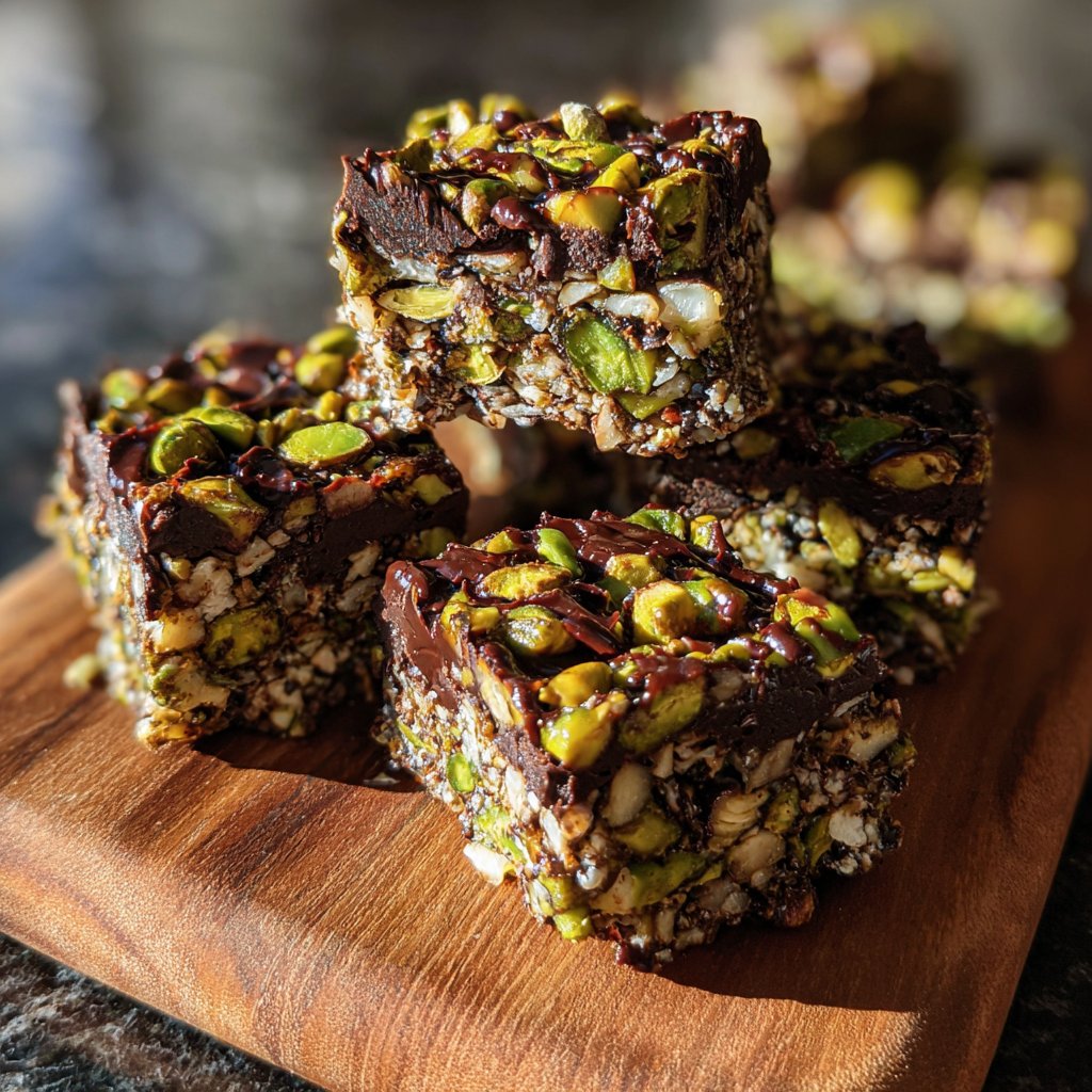 Chocolate Pistachio Energy Squares