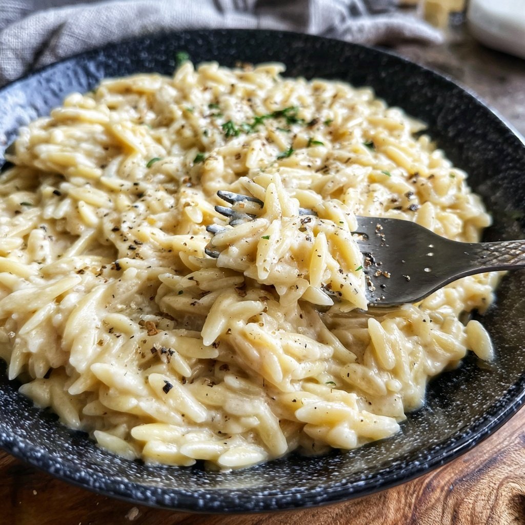 Creamy Garlic Parmesan Orzo