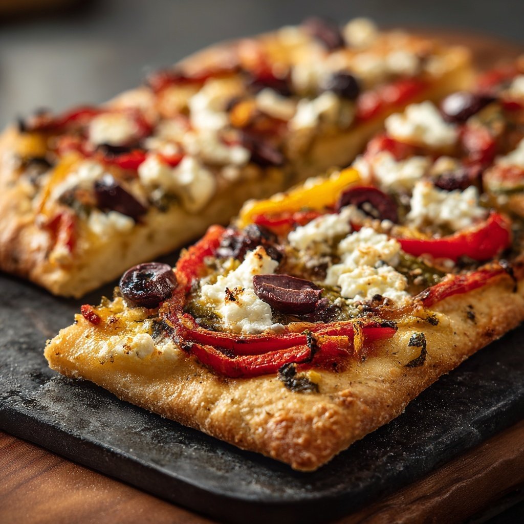 Baked Mediterranean Veggie Flatbread