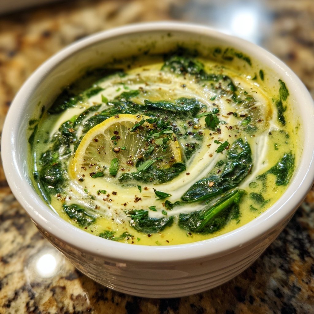 Creamy Lemon Spinach Soup