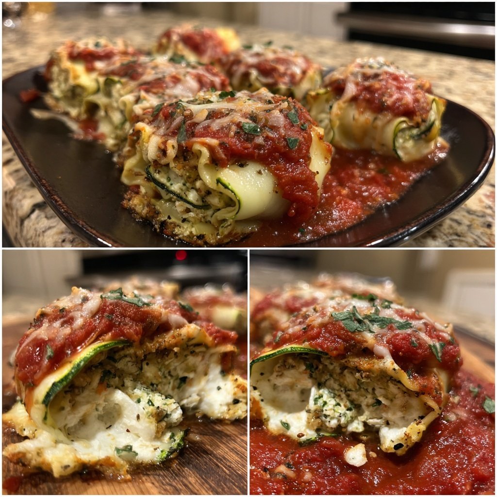 Zucchini Ribbon Lasagna Rolls