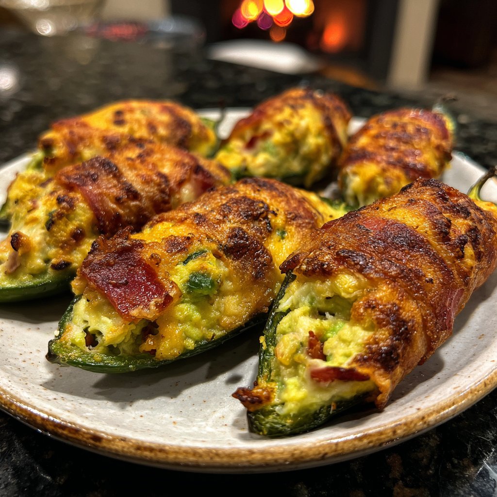 Jalapeno Poppers with Creamy Avocado Filling