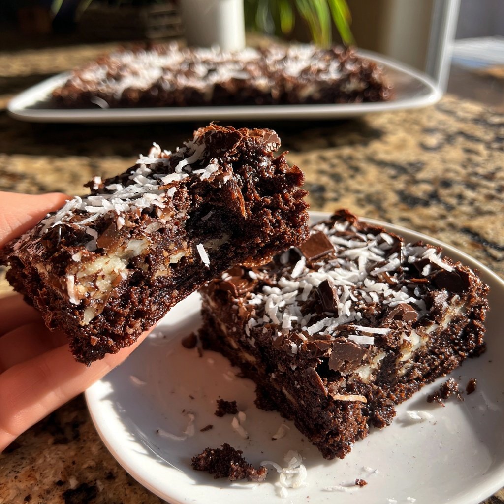 Cottage Cheese Brownies with Coconut