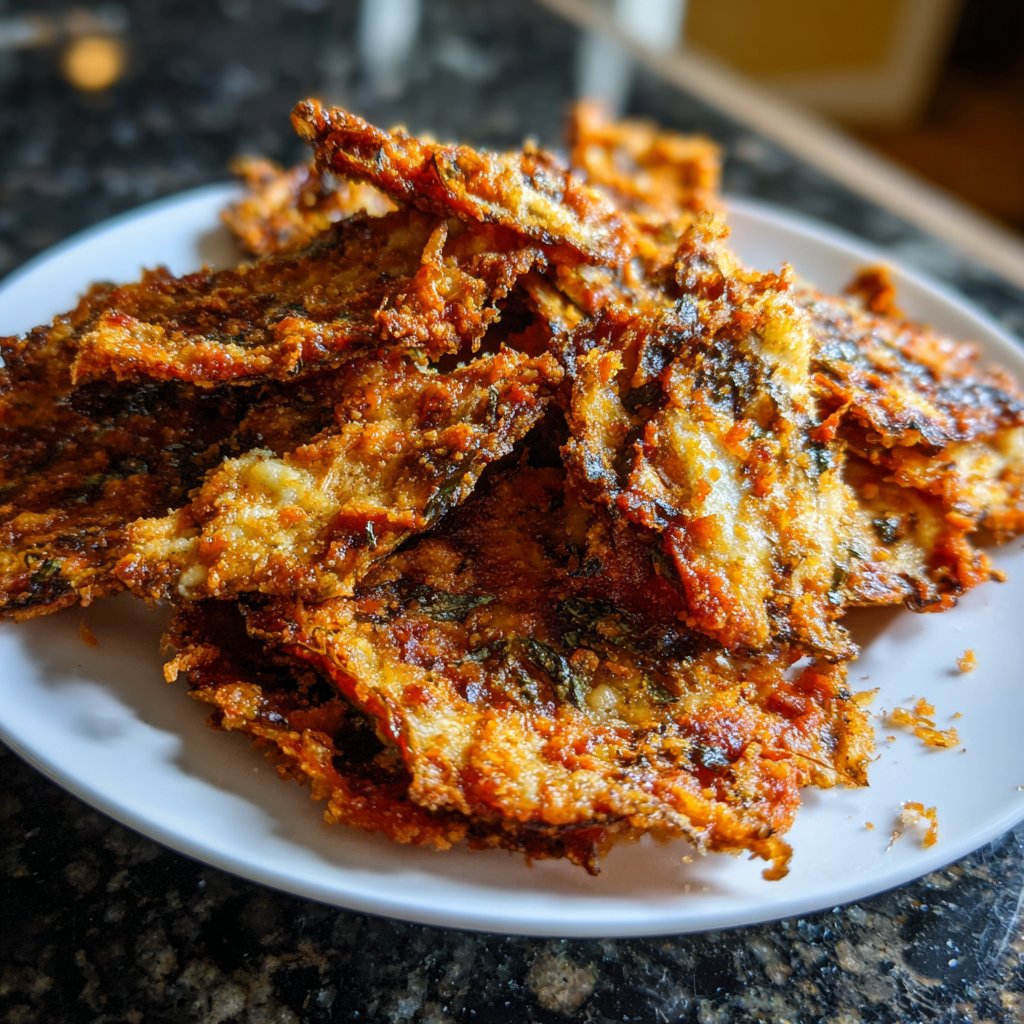 Crispy Eggplant Parmesan Chips