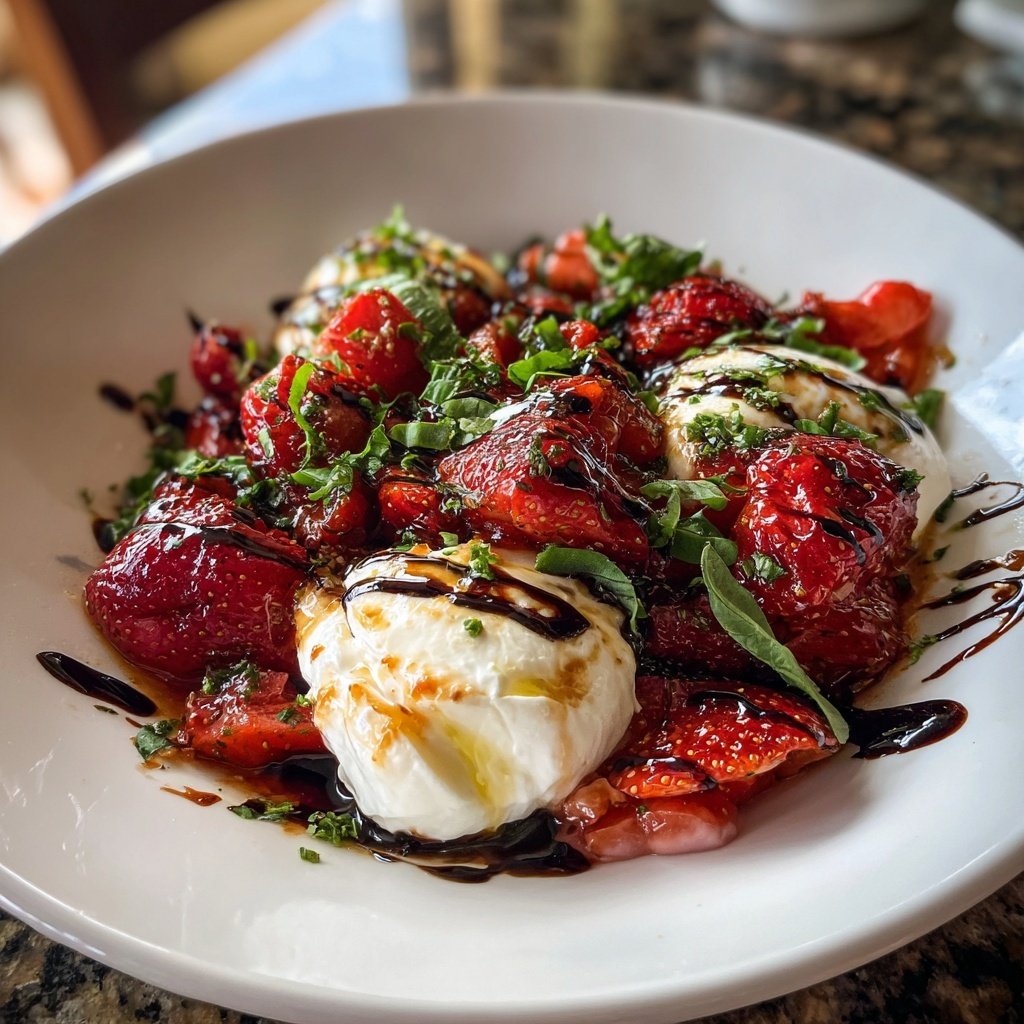 Roasted Strawberry Burrata Salad