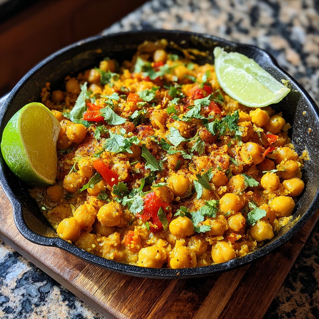 Jamaican Coconut Lime Chickpea Skillet