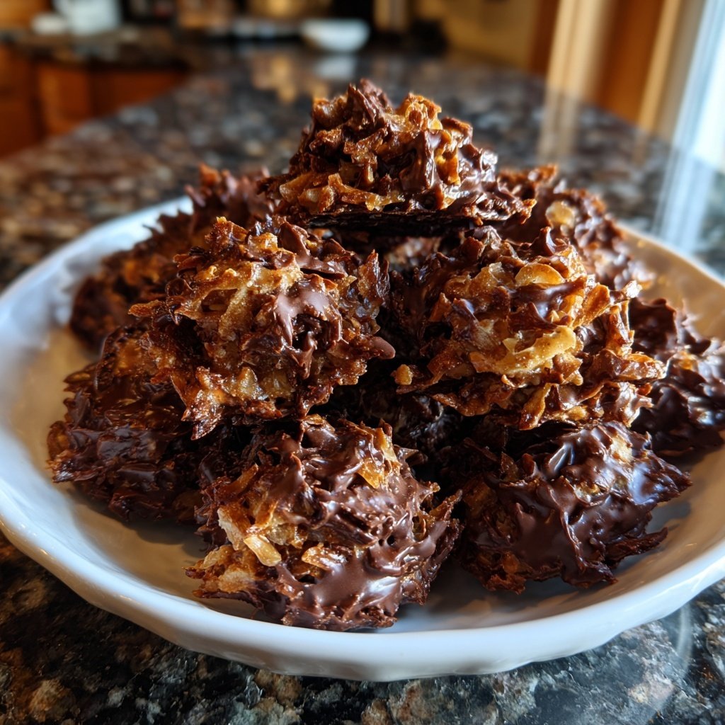 Chocolate Coconut Peanut Clusters